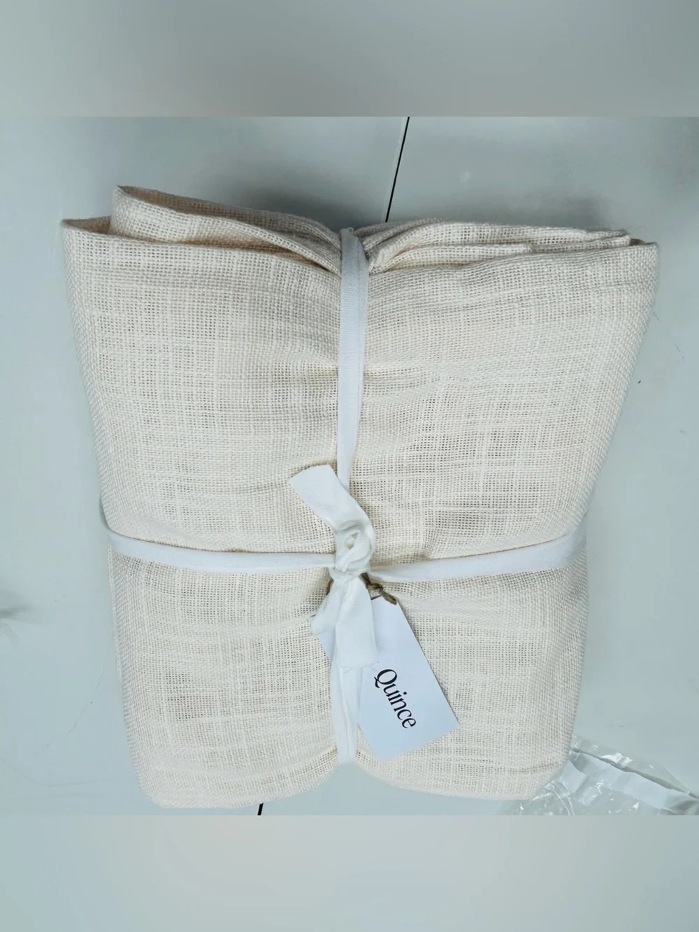 NWT QUINCE Set Of 2 48x96 Cotton Sheer Curtains Ivory 9268